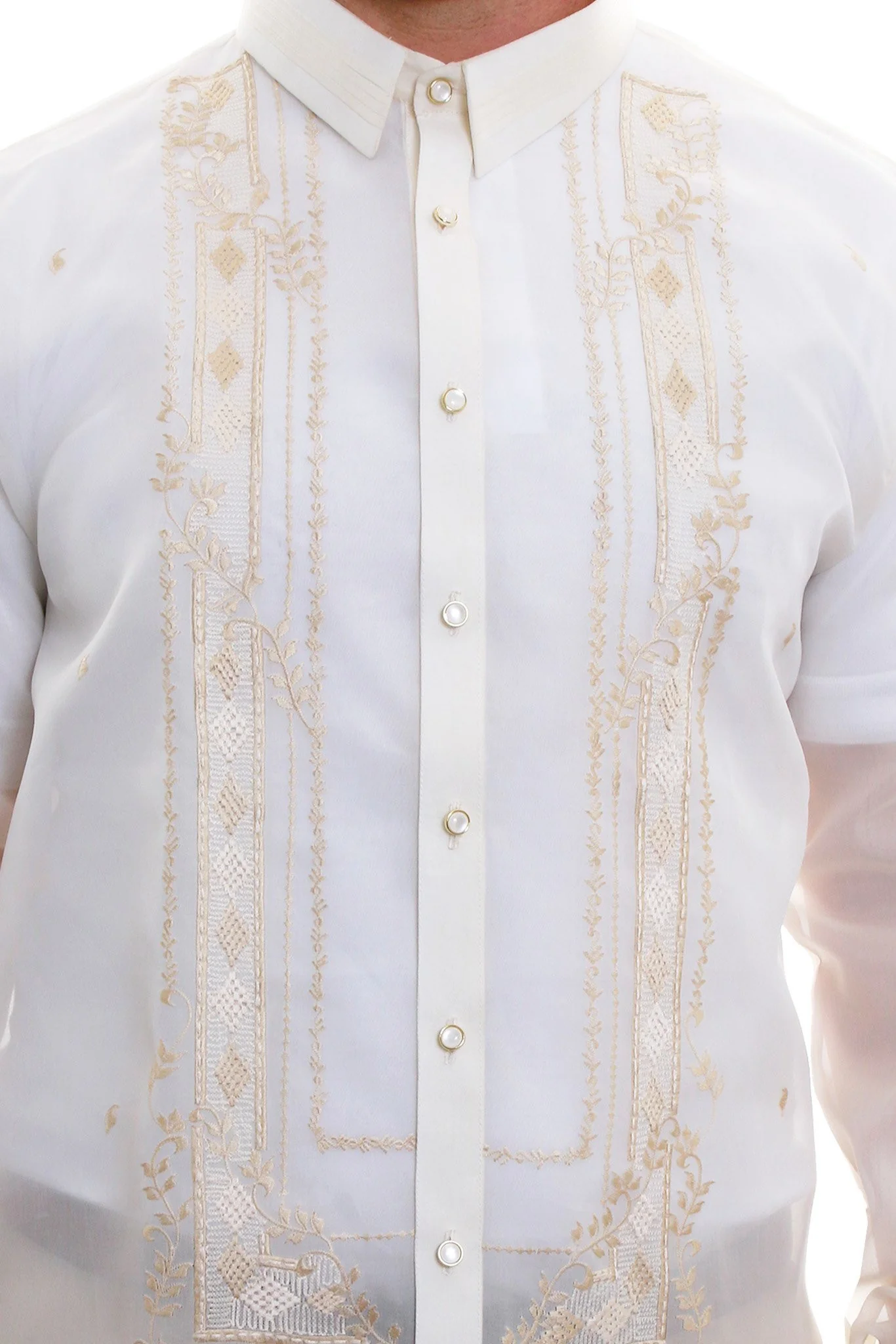 MJ05 - Big & Tall - Jusi Barong Tagalog Full-Open - Image 3