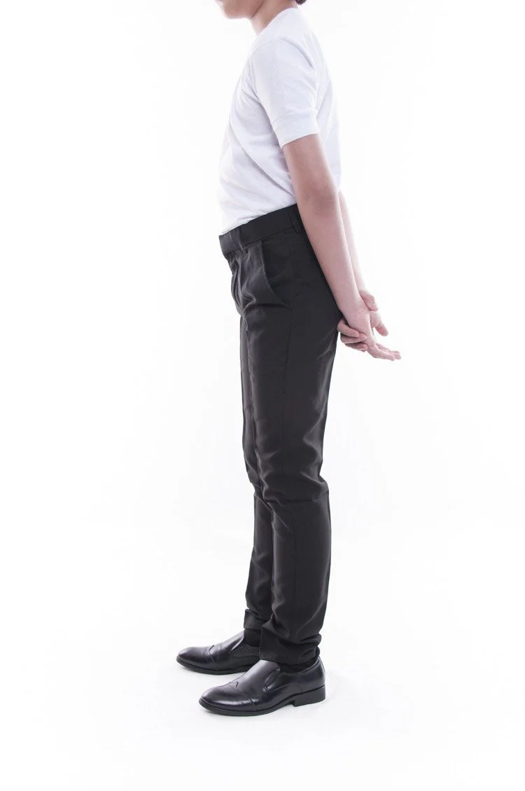 BP01 - PRE-ORDER - Boy's Skinny Fit Formal Slacks Black - Image 3