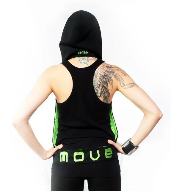 BY:CHelo Reversible Hoodie - Bright Green and Black - Image 4