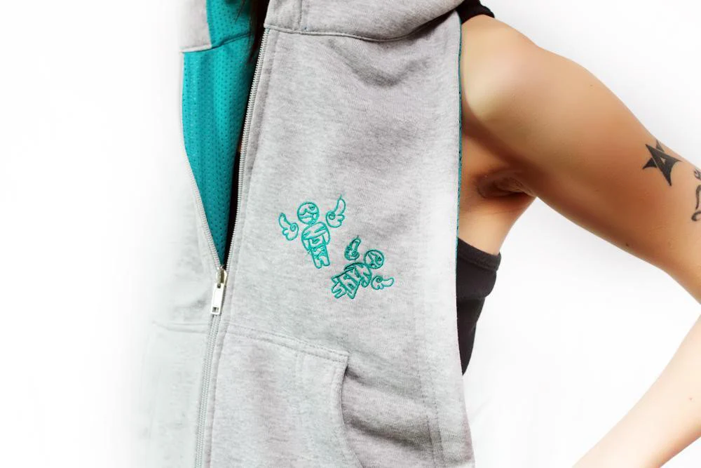 BY:CHelo Reversible Hoodie - Teal and Gray - Image 4