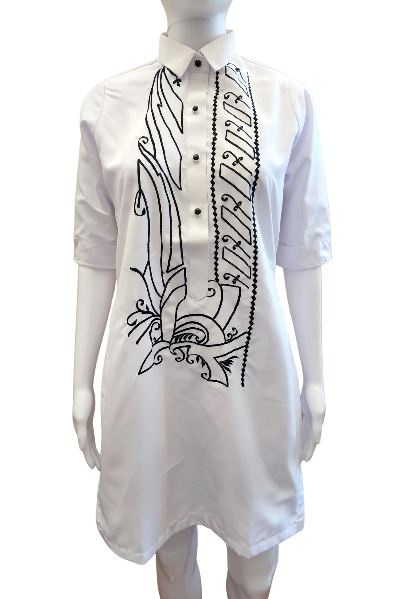 CB02 - SALE Both for $99 - Couple's Barong - Matching Barong Tagalog & Filipiniana Barong Dress (Items Sold Separately) - Image 3