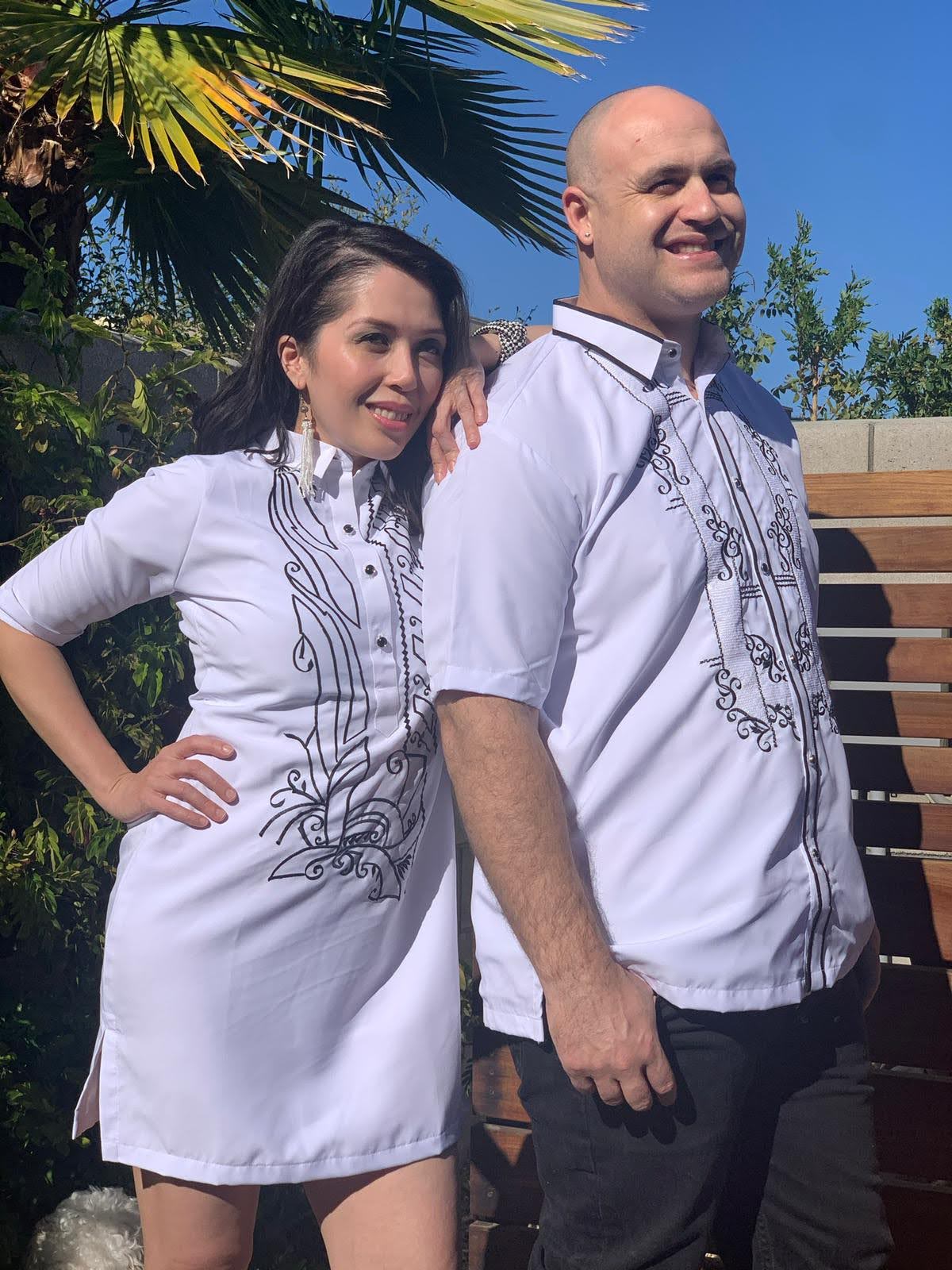 CB02 - SALE Both for $99 - Couple's Barong - Matching Barong Tagalog & Filipiniana Barong Dress (Items Sold Separately) - Image 5