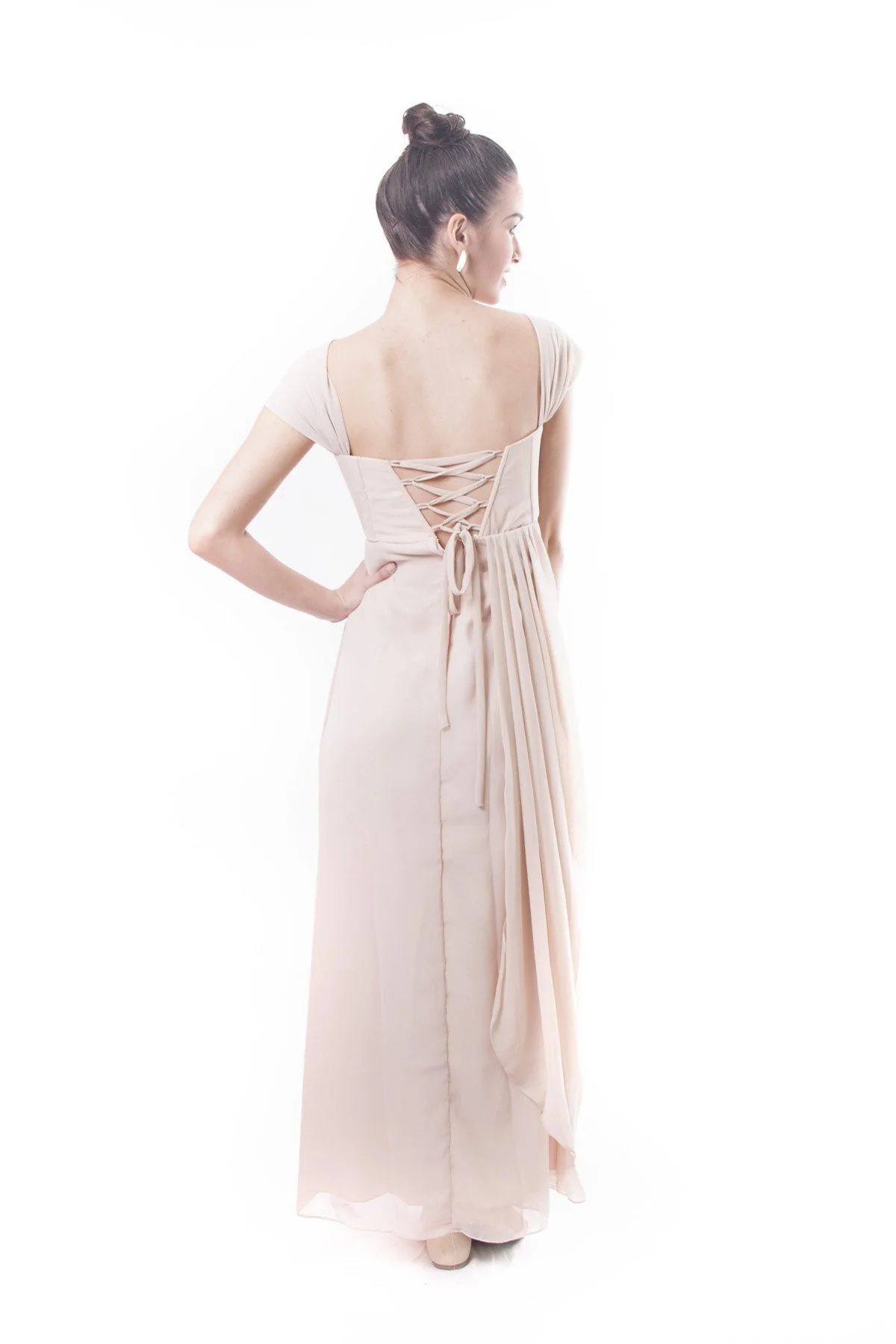 WD05 - MADE-TO-ORDER - Filipiniana Layered Chiffon Gown - Image 3