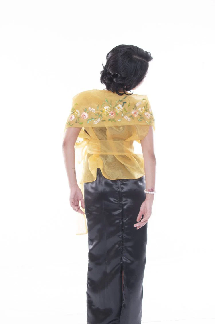 WS13 - MADE-TO-ORDER - Filipiniana Wrap-Around Gold with Gown - Image 3