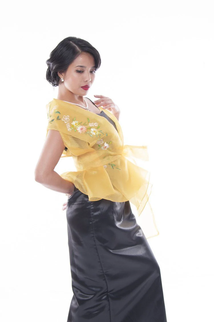 WS13 - MADE-TO-ORDER - Filipiniana Wrap-Around Gold with Gown - Image 4