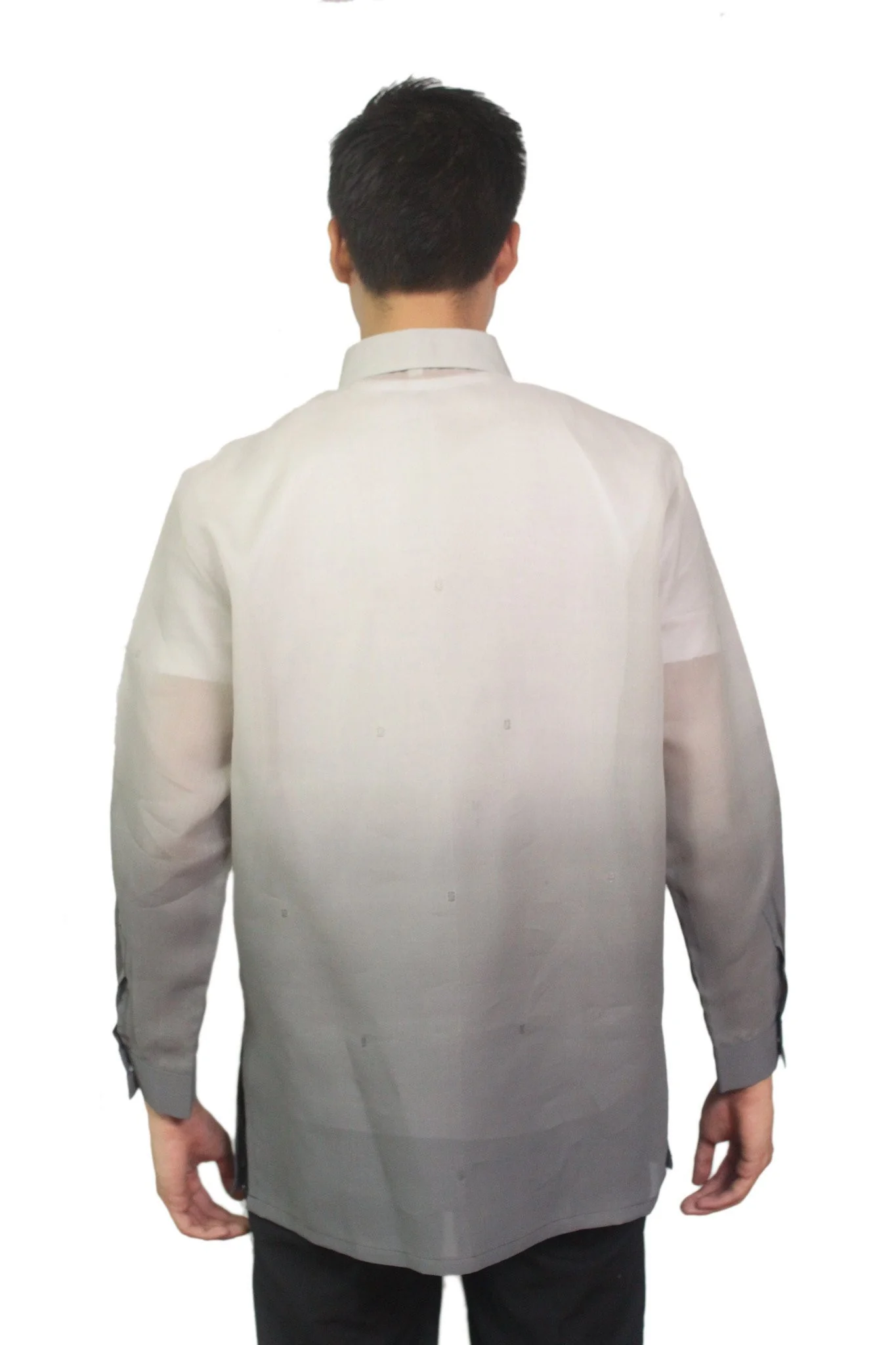 MJ28 - Jusi Barong Tagalog Monochromatic Gray - Image 3