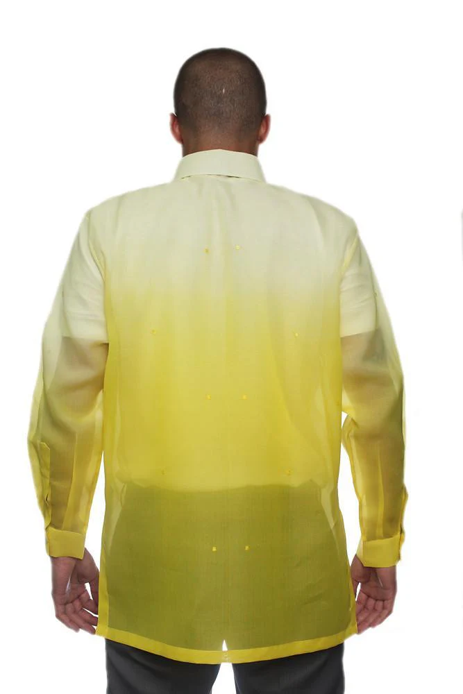 MJ23 - Jusi Barong Tagalog Monochromatic Yellow - Image 3