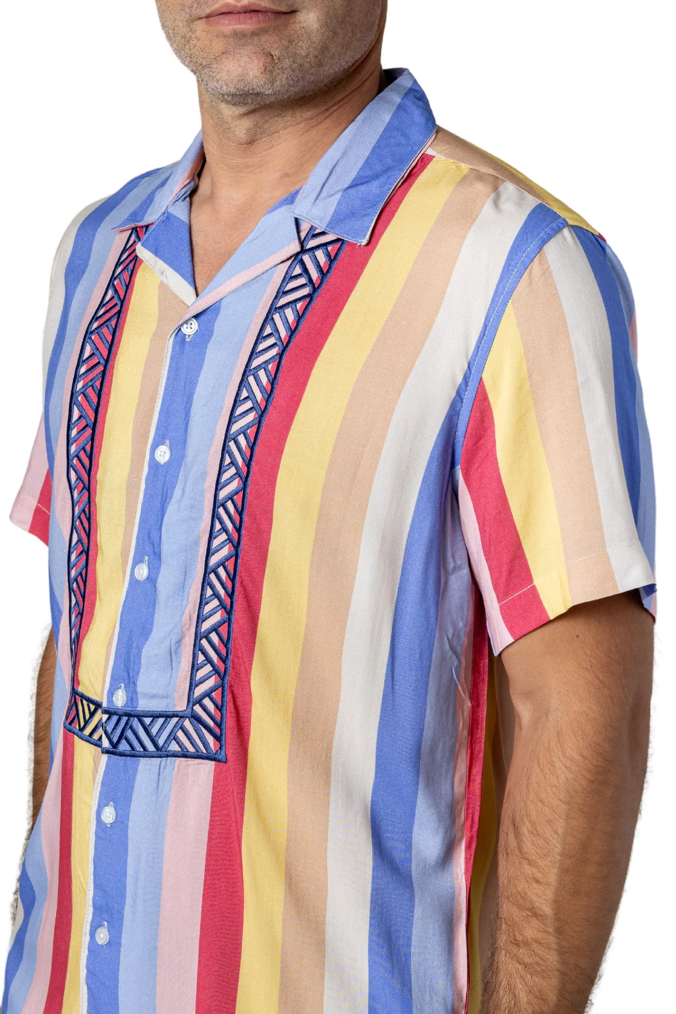 MH05 - Hawaiian Barong Stripes - LIMITED - Short-Sleeve Polo Barong Tagalog - Image 3