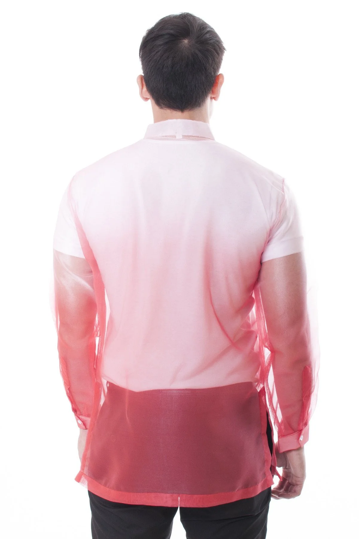 MO11 - Organza Barong Tagalog Red - Image 3