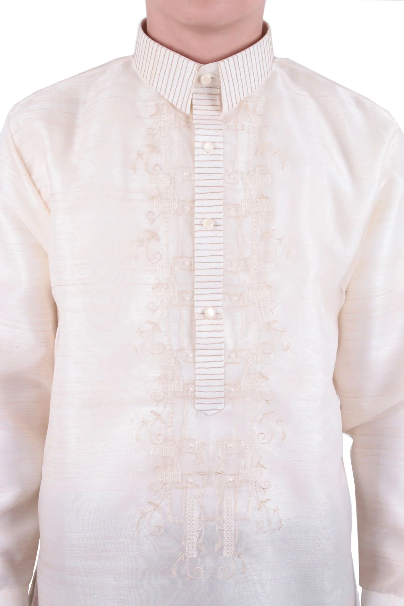 MO21 - MADE-TO-ORDER - Organza Pina Barong Tagalog with Lining - Image 3